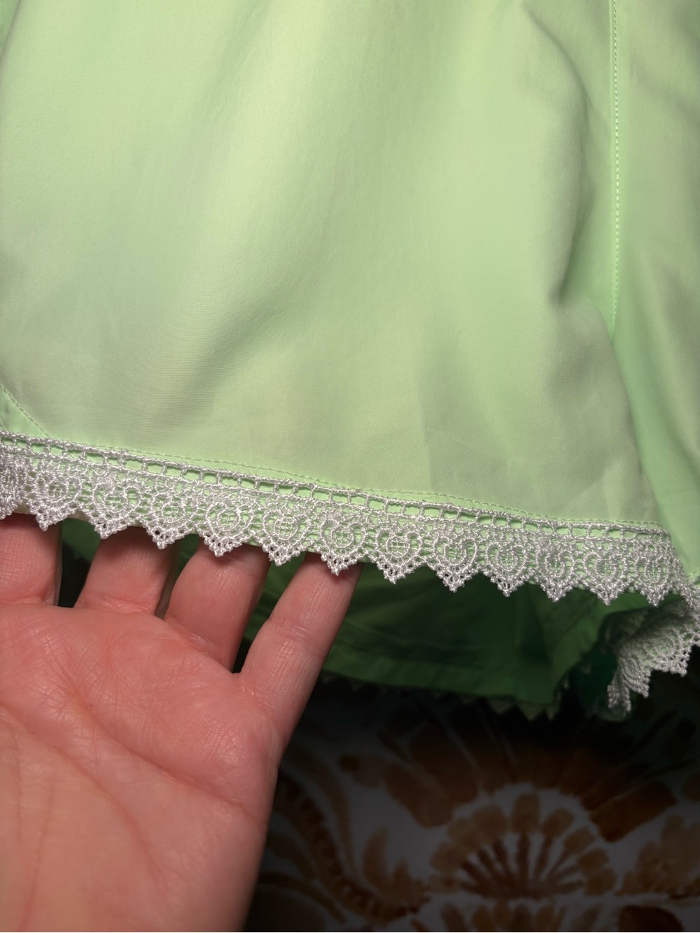 Women’s Lace Trimmed Athletic Shorts Flowy Lightweight Summer Lounge S - Picture 4 of 5